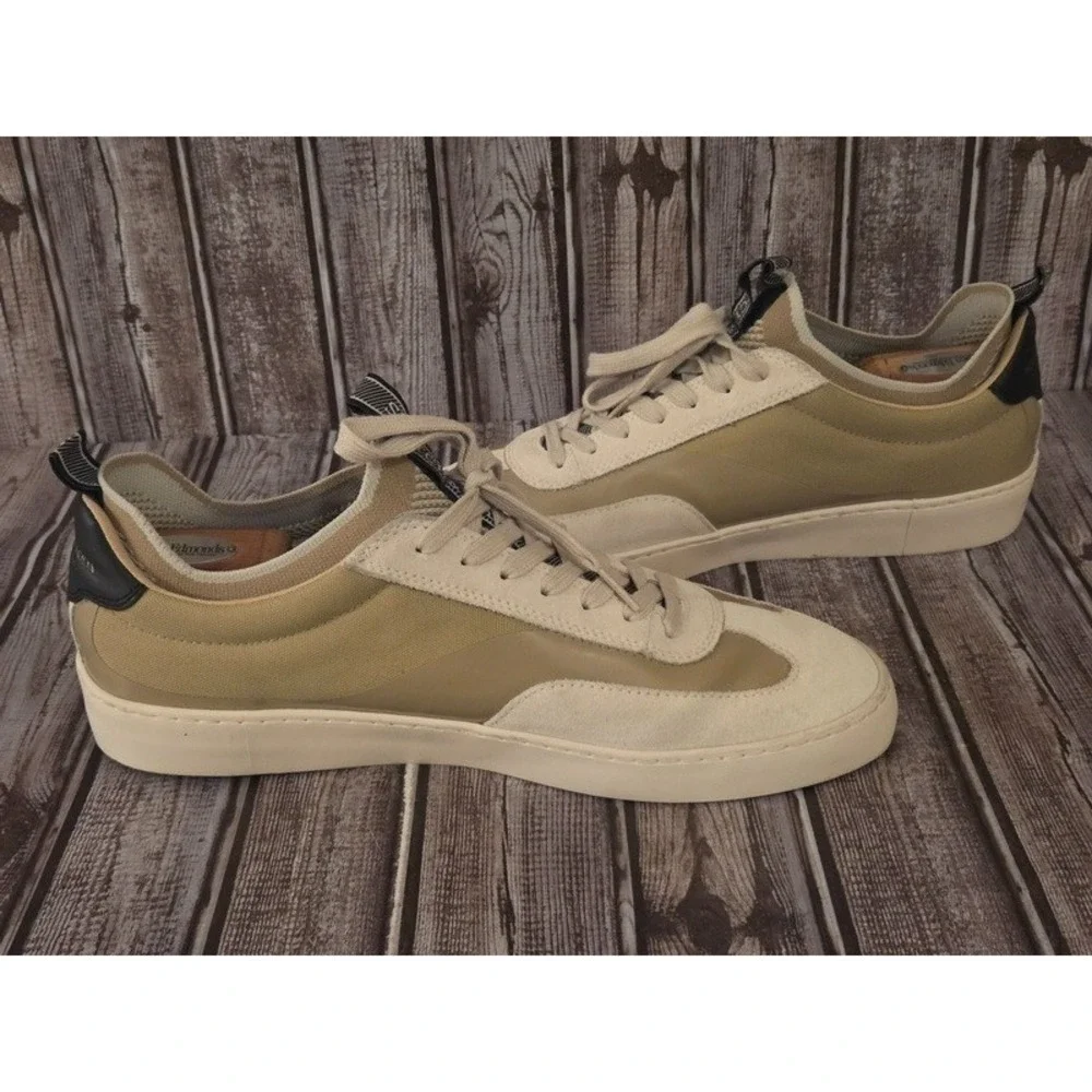 Sz 12 /‎ 46 Men's Scotch & Soda Plakka Multi Sand Olive Leather Shoes Sneakers